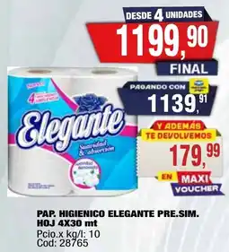 Maxiconsumo Elegante pap. higienico pre.sim. hoj oferta