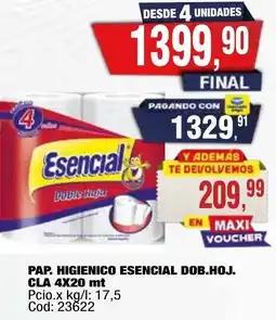 Maxiconsumo Esencial pap. higienico dob.hoj. cla oferta