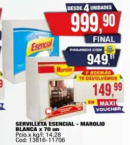 Maxiconsumo Esencial - marolio servilleta blanca oferta