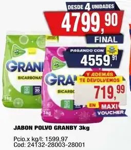 Maxiconsumo Granby jabon polvo oferta