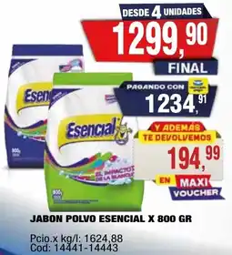 Maxiconsumo Esencial jabon polvo oferta