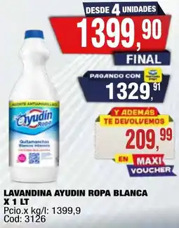 Maxiconsumo Ayudín lavandina ropa blanca oferta