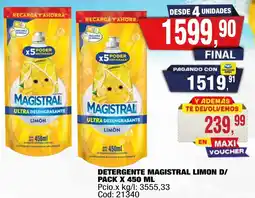 Maxiconsumo Magistral detergente limon d/ pack oferta
