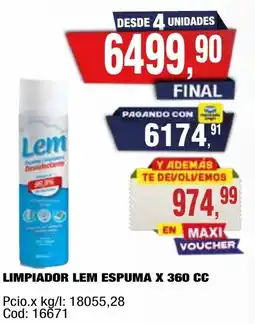 Maxiconsumo Lem limpiador espuma oferta