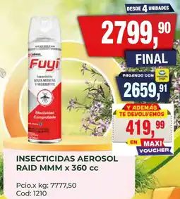 Maxiconsumo Fuyí insecticidas aerosol mmm oferta