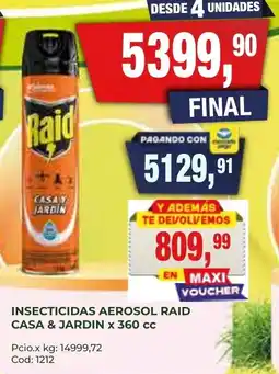 Maxiconsumo Raid insecticidas aerosol casa & jardin oferta