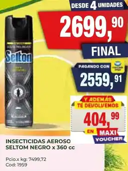 Maxiconsumo Seltom insecticidas aeroso negro oferta
