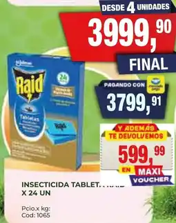 Maxiconsumo Raid insecticida tablet oferta
