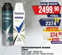 Maxiconsumo Rexona antitranspirante oferta