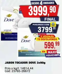 Maxiconsumo Dove jabon tocador oferta