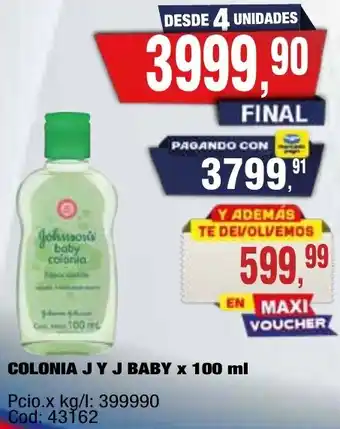 Maxiconsumo Jyj baby colonia oferta