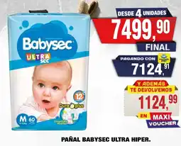 Maxiconsumo Babysec pañal ultra hiper. oferta