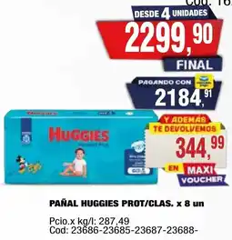 Maxiconsumo Huggies pañal prot/clas. oferta