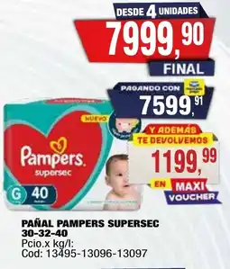 Maxiconsumo Pampers pañal supersec oferta