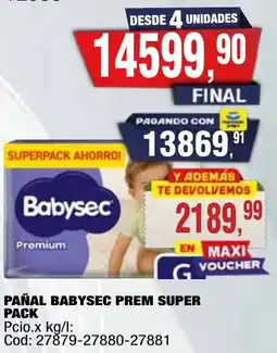 Maxiconsumo Babysec prem pañal super pack oferta