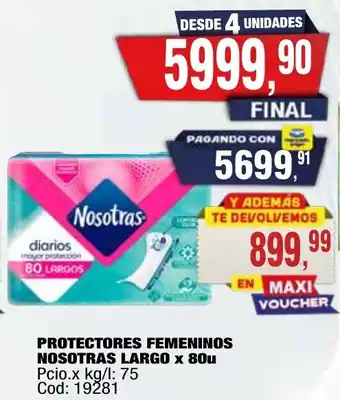 Maxiconsumo Nosotras protectores femeninos largo oferta