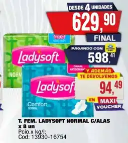 Maxiconsumo Ladysoft t. fem. normal c/alas oferta