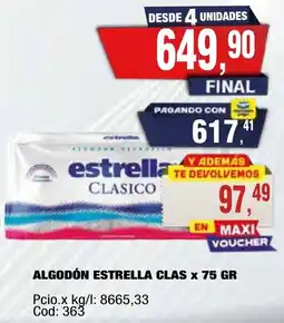 Maxiconsumo Estrella clas algodón oferta