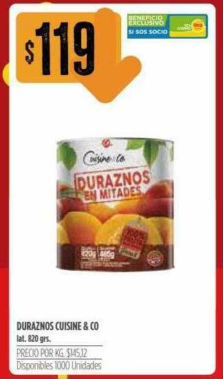 Supermercados Vea Duraznos Cuisine & Co oferta