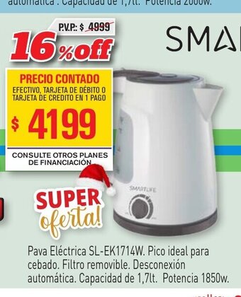 Red del Hogar Pava Eléctrica SL-EK1714W oferta
