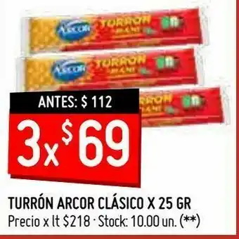 Changomas Turrón arcor clásico x 25 gr oferta