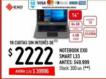 Changomas Notebook exo smart l33 oferta