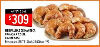 Changomas Medialunas de manteca o grasa x 12 un. oferta