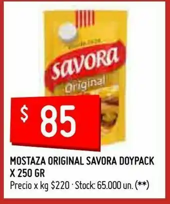 Changomas Mostaza original savora doypack x 250 gr oferta