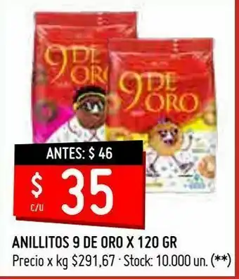 Changomas Anillitos 9 de oro x 120 gr oferta