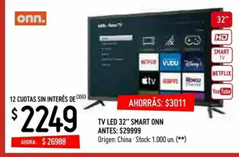 Changomas Tv led 32'' smart on oferta