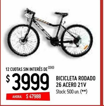 Changomas Bicicleta rodado 26 acero 21v oferta
