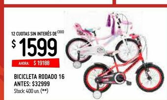 Walmart Bicicleta rodado 16 oferta
