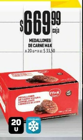 Makro Medallones de carne m&k 20 unidades oferta