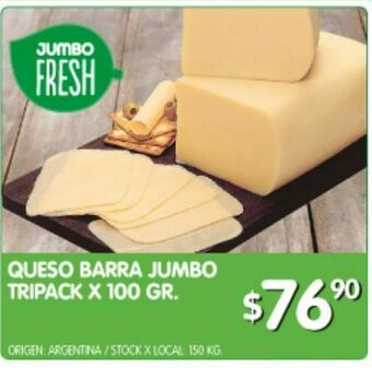 Jumbo Queso barra jumbo tripack x 100 gr oferta