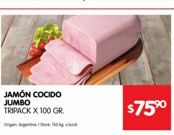 Disco Jamón cocido jumbo tripack x 100 gr oferta
