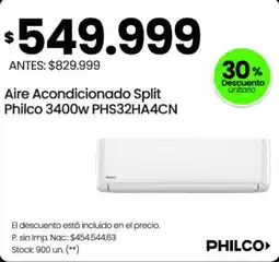 Changomas Philco aire acondicionado split 3400W oferta