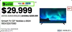 Changomas BGH o Noblex Smart TV 32” oferta