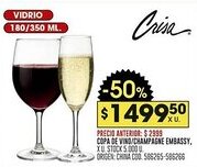 Coto Crisa copa de vino/champagne embassy oferta