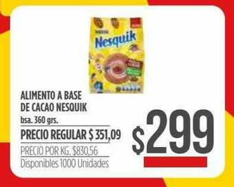 Supermercados Vea Alimento A Base De Cacao Nesquik oferta