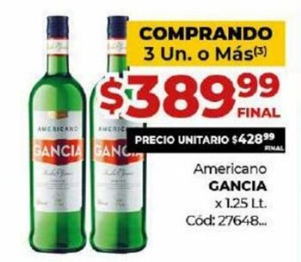 Diarco Gancia Americano x 1.25Lt oferta