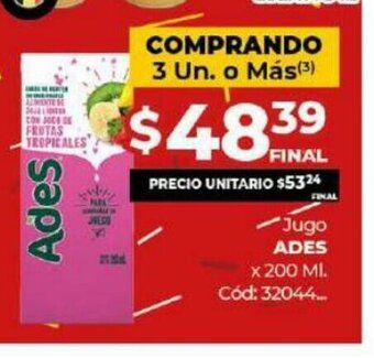 Diarco Ades Jugo x 200 ml oferta