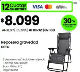 Changomas Reposera gravedad cero oferta