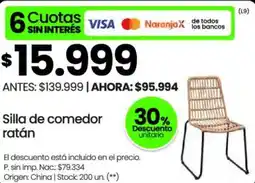Changomas Silla de comedor ratán oferta