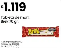 Changomas Brek tableta de maní oferta