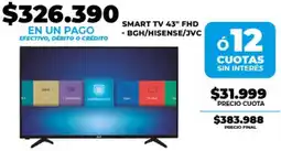 Supermayorista Vital BGH/HISENSE/JVC smart tv 43" oferta