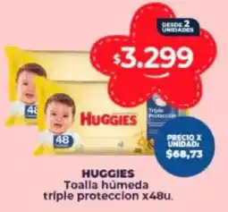 Supermayorista Vital Huggies toalla húmeda triple proteccion oferta