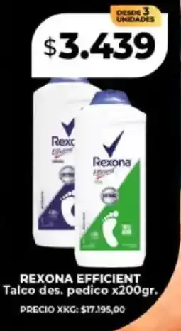 Supermayorista Vital Rexona efficient talco des. pedico oferta