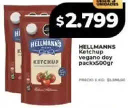 Supermayorista Vital Hellmann's ketchup vegano doy pack oferta