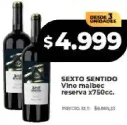 Supermayorista Vital Sexto sentido vino malbec reserva oferta