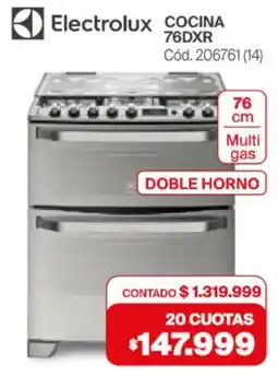 Naldo Lombardi Electrolux cocina 76DXR oferta